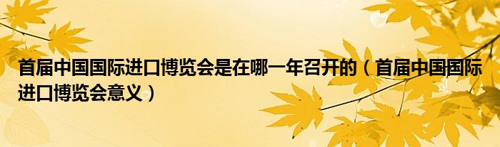 首届中国国际进口博览会是在哪一年召开的(首届中国国际进口博览会意义)