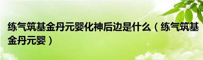 练气筑基金丹元婴化神后边是什么(练气筑基金丹元婴)
