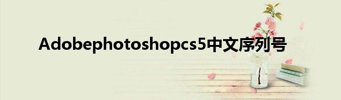 Adobephotoshopcs5中文序列号