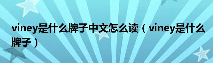 viney是什么牌子中文怎么读(viney是什么牌子)