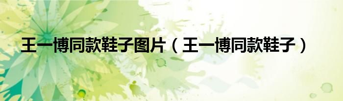 王一博同款鞋子图片(王一博同款鞋子)