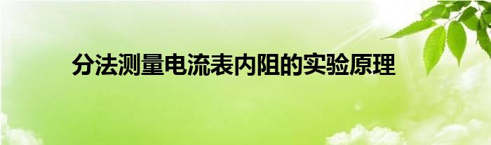 分法测量电流表内阻的实验原理