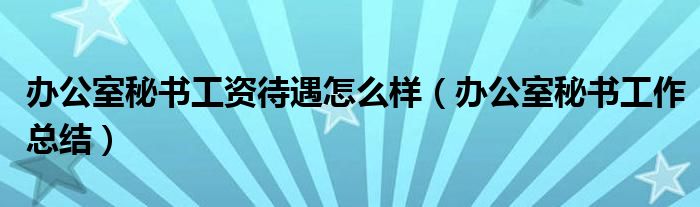 办公室秘书工资待遇怎么样(办公室秘书工作总结)