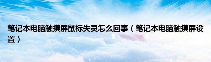 笔记本电脑触摸屏鼠标失灵怎么回事(笔记本电脑触摸屏设置)