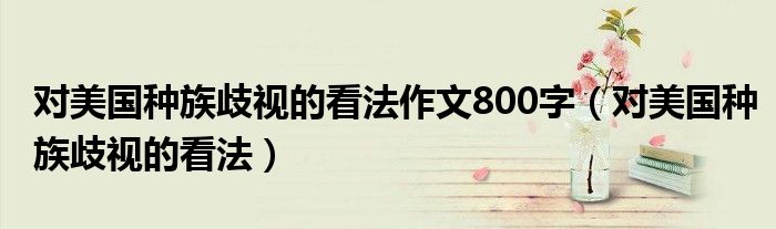 对美国种族歧视的看法作文800字(对美国种族歧视的看法)