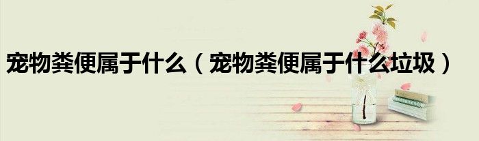 宠物粪便属于什么(宠物粪便属于什么垃圾)