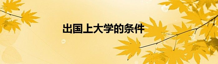 出国上大学的条件