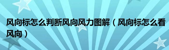 风向标怎么判断风向风力图解(风向标怎么看风向)