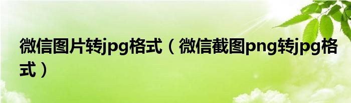 微信图片转jpg格式(微信截图png转jpg格式)