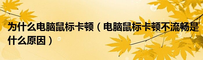为什么电脑鼠标卡顿(电脑鼠标卡顿不流畅是什么原因)