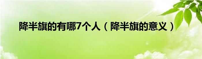 降半旗的有哪7个人(降半旗的意义)