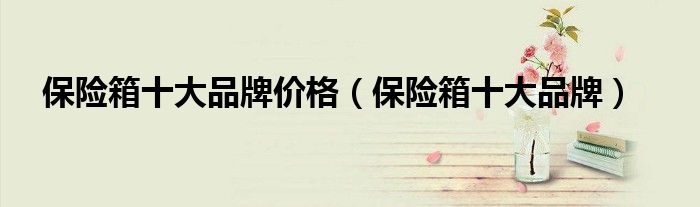 保险箱十大品牌价格(保险箱十大品牌)