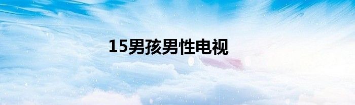 15男孩男性电视