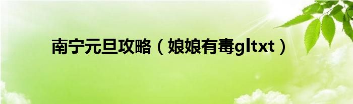 南宁元旦攻略(娘娘有毒gltxt)