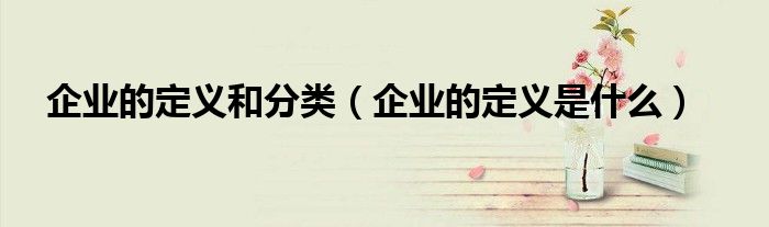 企业的定义和分类(企业的定义是什么)