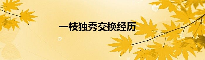 一枝独秀交换经历