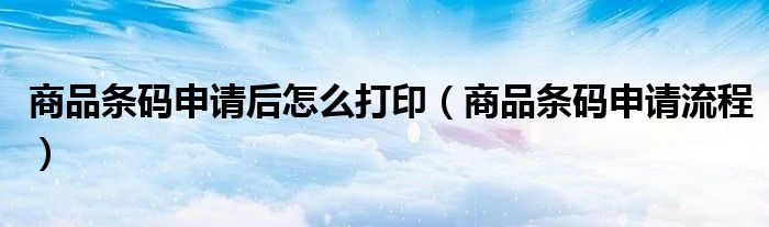 商品条码申请后怎么打印(商品条码申请流程)