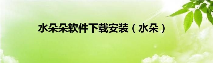 水朵朵软件下载安装(水朵)