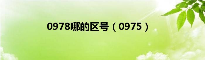 0978哪的区号(0975)