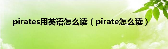 pirates用英语怎么读(pirate怎么读)