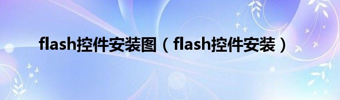 flash控件安装图(flash控件安装)