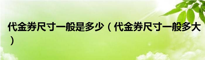 代金券尺寸一般是多少(代金券尺寸一般多大)
