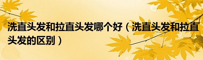 洗直头发和拉直头发哪个好(洗直头发和拉直头发的区别)