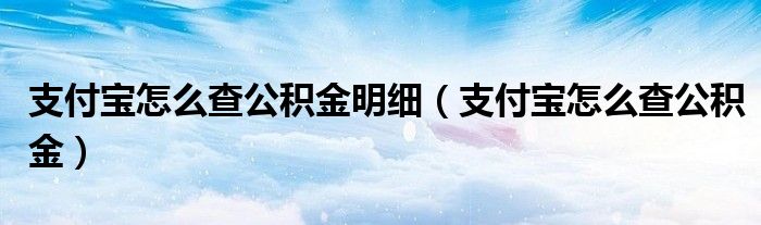 支付宝怎么查公积金明细(支付宝怎么查公积金)