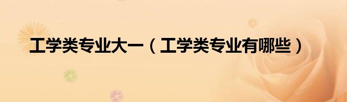 工学类专业大一(工学类专业有哪些)