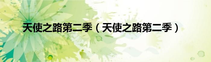 天使之路第二季(天使之路第二季)