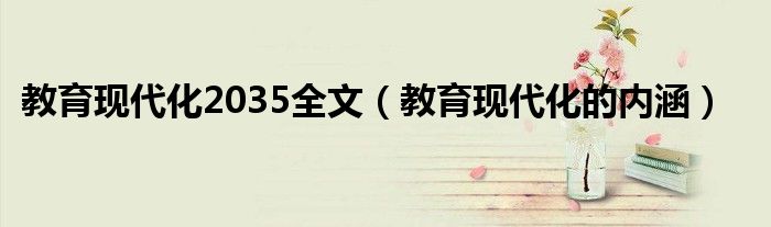教育现代化2035全文(教育现代化的内涵)