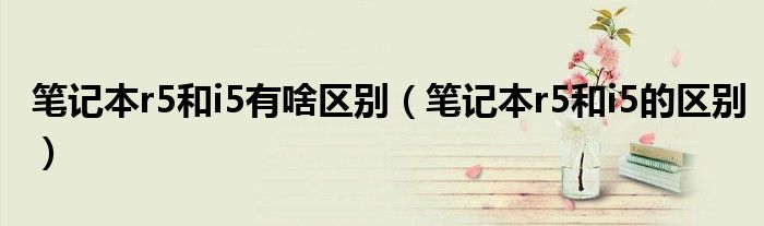 笔记本r5和i5有啥区别(笔记本r5和i5的区别)