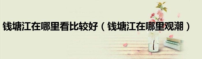 钱塘江在哪里看比较好(钱塘江在哪里观潮)