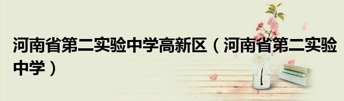 河南省第二实验中学高新区(河南省第二实验中学)