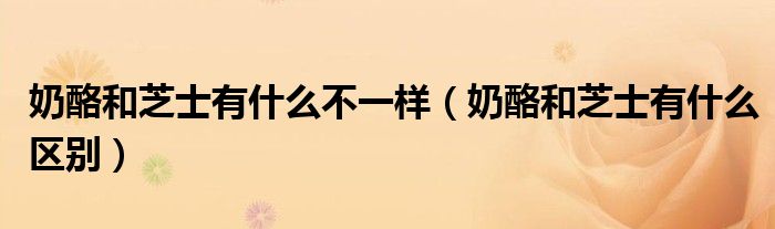 奶酪和芝士有什么不一样(奶酪和芝士有什么区别)