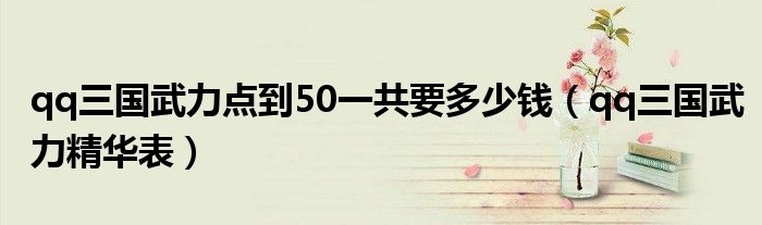 qq三国武力点到50一共要多少钱(qq三国武力精华表)