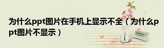 为什么ppt图片在手机上显示不全(为什么ppt图片不显示)