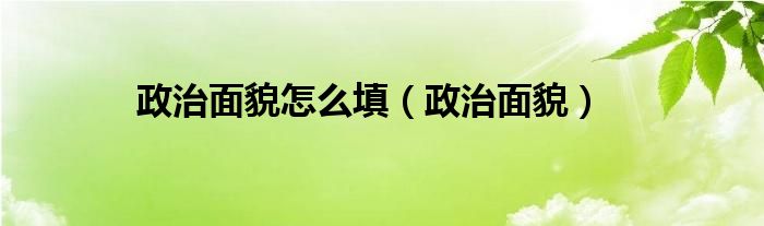 政治面貌怎么填(政治面貌)