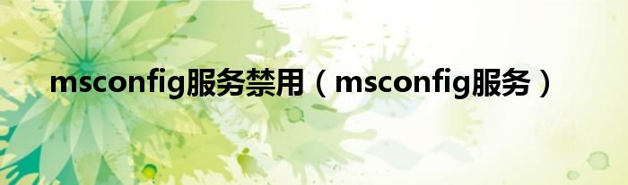 msconfig服务禁用(msconfig服务)