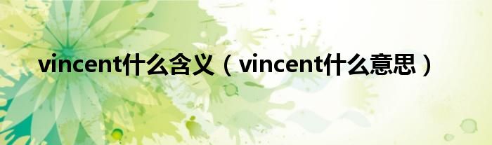 vincent什么含义(vincent什么意思)