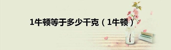 1牛顿等于多少千克(1牛顿)