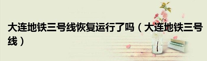 大连地铁三号线恢复运行了吗(大连地铁三号线)