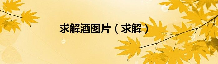 求解酒图片（求解）