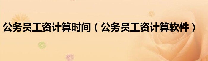 公务员工资计算时间(公务员工资计算软件)