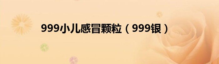 999小儿感冒颗粒(999银)
