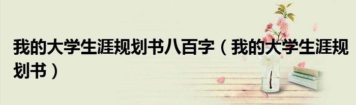 我的大学生涯规划书八百字(我的大学生涯规划书)