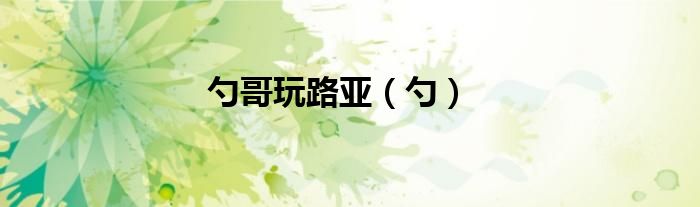 勺哥玩路亚（勺）