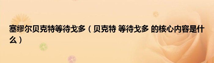 塞缪尔贝克特等待戈多(贝克特 等待戈多 的核心内容是什么)