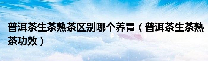 普洱茶生茶熟茶区别哪个养胃(普洱茶生茶熟茶功效)