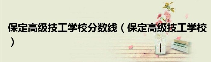 保定高级技工学校分数线(保定高级技工学校)